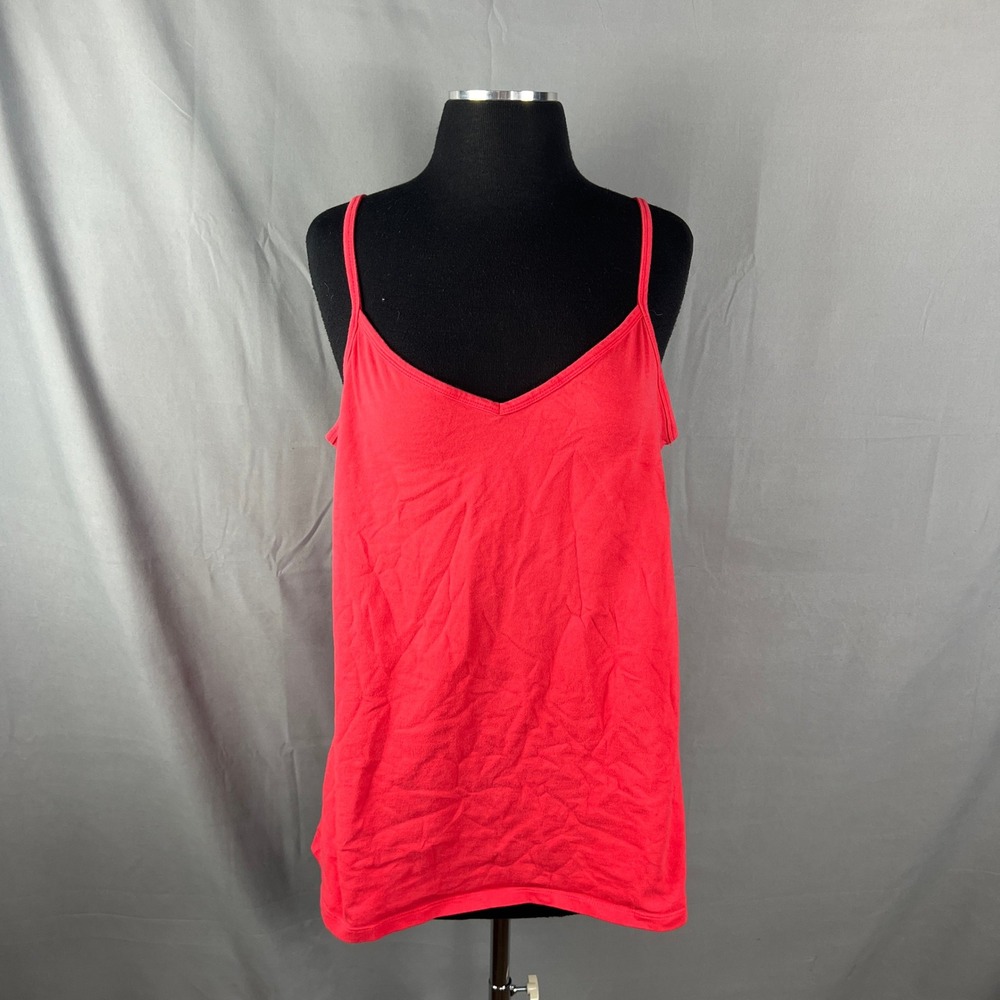Torrid Camisole Tank Top Womens 2 Red Cotton Stretch Adjustable Straps V Neck